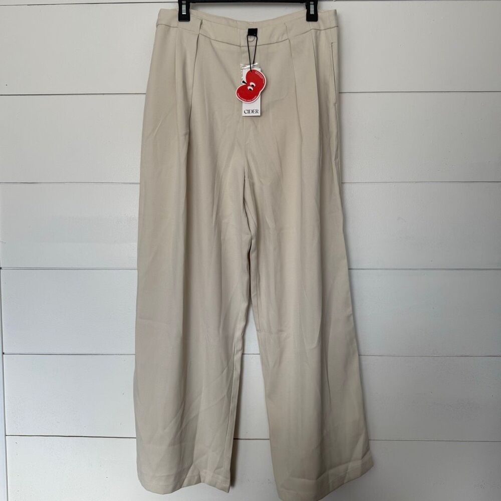 Cider Women’s XL Tan Wide Leg Chino Pants New Office Core Career